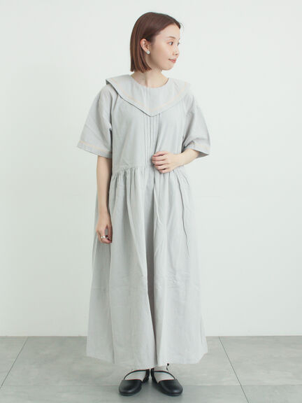 ビッグ襟前後2WAYワンピース（ブラック/ベージュ/ブルー）｜Samansa Mos2（サマンサ モスモス）通販