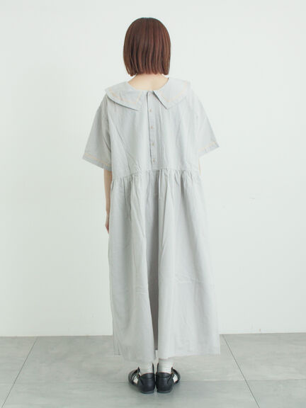 ビッグ襟前後2WAYワンピース（ブラック/ベージュ/ブルー）｜Samansa Mos2（サマンサ モスモス）通販