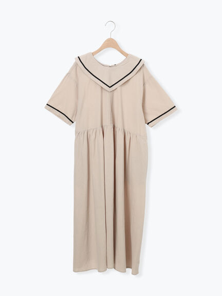 ビッグ襟前後2WAYワンピース（ブラック/ベージュ/ブルー）｜Samansa Mos2（サマンサ モスモス）通販
