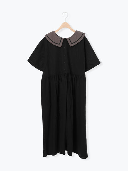 ビッグ襟前後2WAYワンピース（ブラック/ベージュ/ブルー）｜Samansa Mos2（サマンサ モスモス）通販