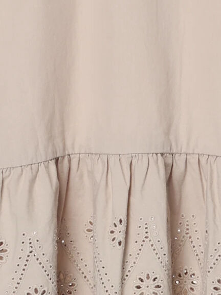 裾スカラップレース切替ブラウス（オフホワイト/ブラック/ベージュ）｜Samansa Mos2（サマンサ モスモス）通販