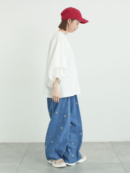 袖タックTシャツ（オフホワイト/グレー/グリーン/ネイビー）｜Samansa Mos2（サマンサ モスモス）通販