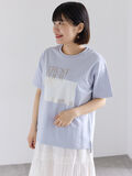 【接触冷感】スクエア箔ロゴTシャツ（サックスブルー）｜Samansa Mos2（サマンサ モスモス）通販
