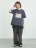 【接触冷感】スクエア箔ロゴTシャツ（オフホワイト/チャコールグレー/サックスブルー）｜Samansa Mos2（サマンサ モスモス）通販