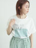 【接触冷感】スクエア箔ロゴTシャツ（オフホワイト/チャコールグレー/サックスブルー）｜Samansa Mos2（サマンサ モスモス）通販