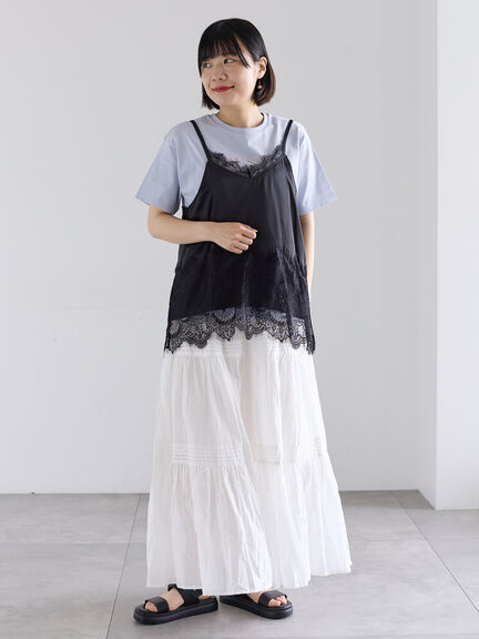 【接触冷感】スクエア箔ロゴTシャツ（オフホワイト/チャコールグレー/サックスブルー）｜Samansa Mos2（サマンサ モスモス）通販