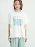 【接触冷感】スクエア箔ロゴTシャツ（オフホワイト/チャコールグレー/サックスブルー）｜Samansa Mos2（サマンサ モスモス）通販