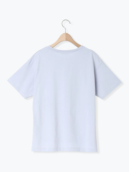 【接触冷感】スクエア箔ロゴTシャツ（オフホワイト/チャコールグレー/サックスブルー）｜Samansa Mos2（サマンサ モスモス）通販