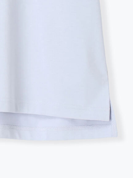 【接触冷感】スクエア箔ロゴTシャツ（オフホワイト/チャコールグレー/サックスブルー）｜Samansa Mos2（サマンサ モスモス）通販