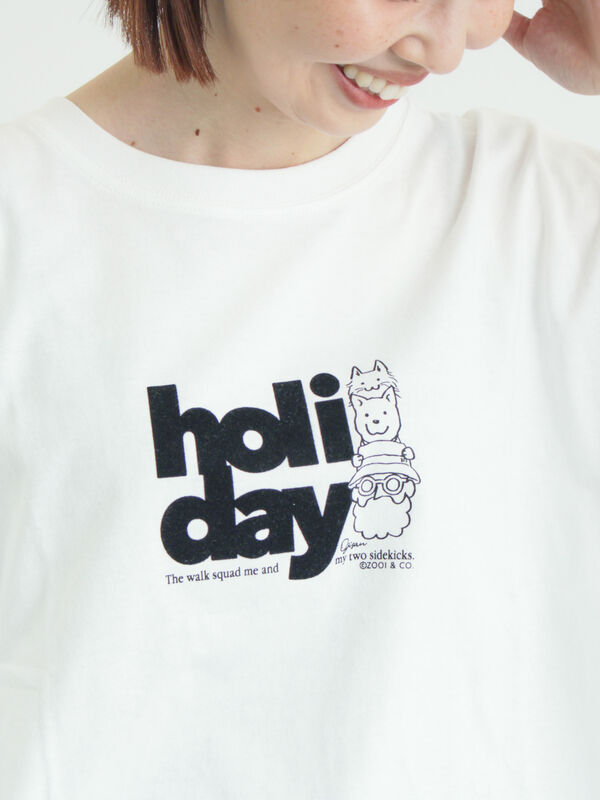 セール】 ヴィンテージ風天竺おじさんフロッキープリントTシャツ（オフ