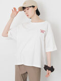 【接触冷感】ロゴ刺繍バックプリントTシャツ（オフホワイト）｜Samansa Mos2（サマンサ モスモス）通販