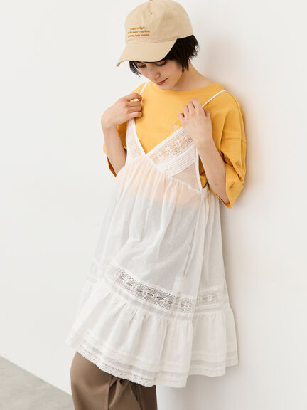 【接触冷感】ロゴ刺繍バックプリントTシャツ（オフホワイト/チャコールグレー/オレンジ/ブラウン）｜Samansa Mos2（サマンサ モスモス）通販