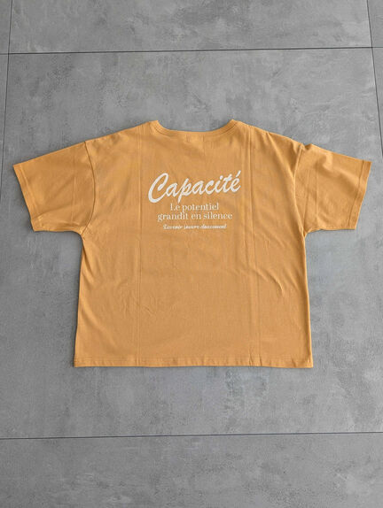 【接触冷感】ロゴ刺繍バックプリントTシャツ（オフホワイト/チャコールグレー/オレンジ/ブラウン）｜Samansa Mos2（サマンサ モスモス）通販