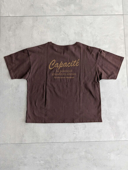 【接触冷感】ロゴ刺繍バックプリントTシャツ（オフホワイト/チャコールグレー/オレンジ/ブラウン）｜Samansa Mos2（サマンサ モスモス）通販