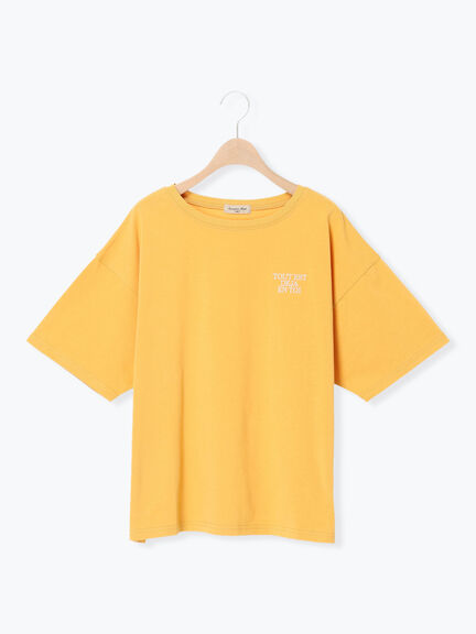 【接触冷感】ロゴ刺繍バックプリントTシャツ（オフホワイト/チャコールグレー/オレンジ/ブラウン）｜Samansa Mos2（サマンサ モスモス）通販