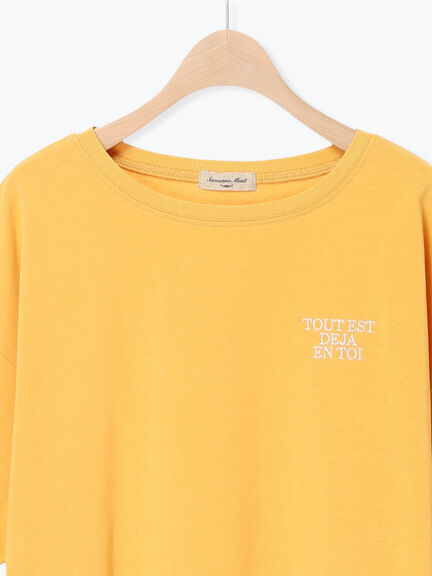 【接触冷感】ロゴ刺繍バックプリントTシャツ（オフホワイト/チャコールグレー/オレンジ/ブラウン）｜Samansa Mos2（サマンサ モスモス）通販