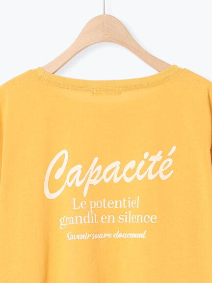 【接触冷感】ロゴ刺繍バックプリントTシャツ（オフホワイト/チャコールグレー/オレンジ/ブラウン）｜Samansa Mos2（サマンサ モスモス）通販