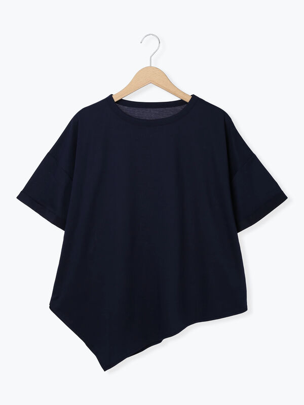 セール】 アシンメトリーリンガーTシャツ（ホワイト/ブラック/ネイビー