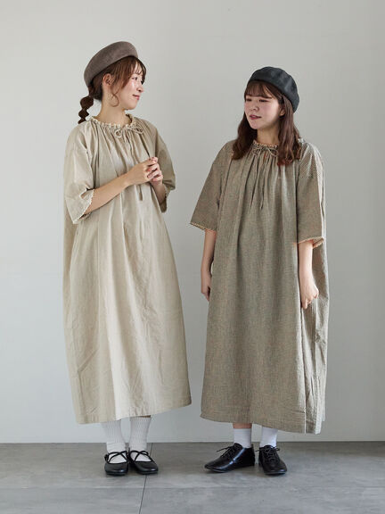 【SA刺繍】スモックワンピース（オフホワイト/ブラック/ベージュ）｜Samansa Mos2（サマンサ モスモス）通販