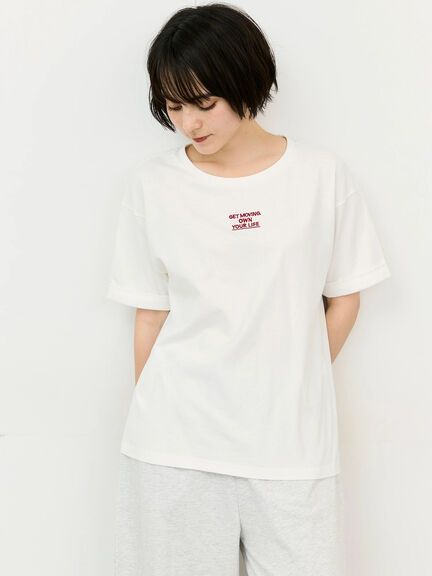 【接触冷感】アソートワンポイント刺繍Tシャツ（オフホワイト/チャコールグレー/イエロー）｜Samansa Mos2（サマンサ モスモス）通販