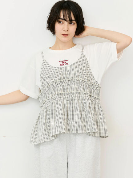 【接触冷感】アソートワンポイント刺繍Tシャツ（オフホワイト/チャコールグレー/イエロー）｜Samansa Mos2（サマンサ モスモス）通販