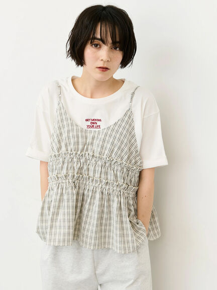 【接触冷感】アソートワンポイント刺繍Tシャツ（オフホワイト/チャコールグレー/イエロー）｜Samansa Mos2（サマンサ モスモス）通販
