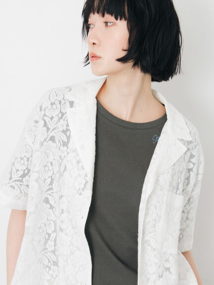 【接触冷感】アソートワンポイント刺繍Tシャツ（オフホワイト/チャコールグレー/イエロー）｜Samansa Mos2（サマンサ モスモス）通販