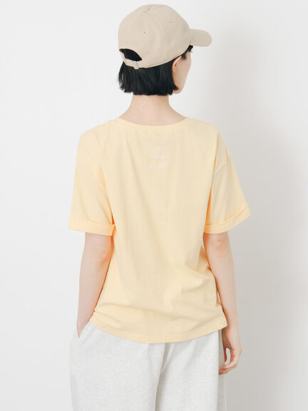 【接触冷感】アソートワンポイント刺繍Tシャツ（オフホワイト/チャコールグレー/イエロー）｜Samansa Mos2（サマンサ モスモス）通販