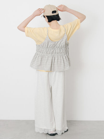【接触冷感】アソートワンポイント刺繍Tシャツ（オフホワイト/チャコールグレー/イエロー）｜Samansa Mos2（サマンサ モスモス）通販