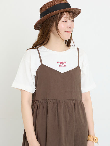 【接触冷感】アソートワンポイント刺繍Tシャツ（オフホワイト/チャコールグレー/イエロー）｜Samansa Mos2（サマンサ モスモス）通販