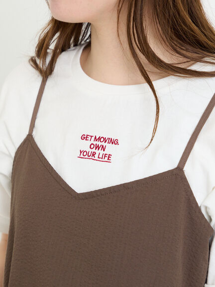 【接触冷感】アソートワンポイント刺繍Tシャツ（オフホワイト/チャコールグレー/イエロー）｜Samansa Mos2（サマンサ モスモス）通販