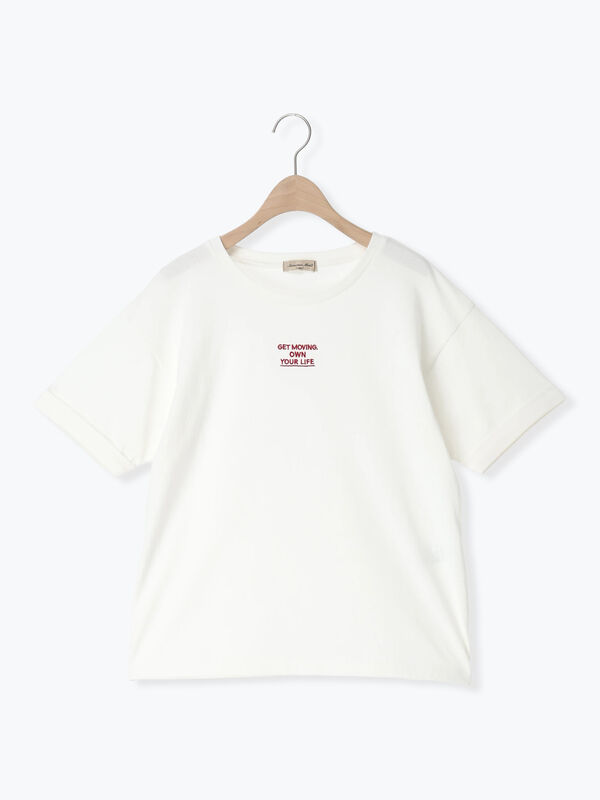 セール】 【接触冷感】アソートワンポイント刺繍Tシャツ（オフホワイト