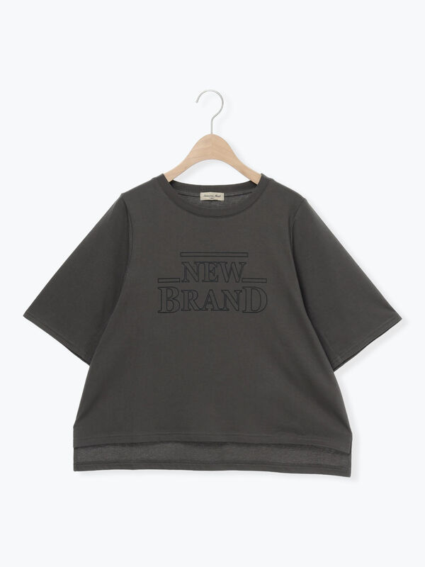 セール】 シルケット天竺ワイドアームプリントTシャツ（オフホワイト