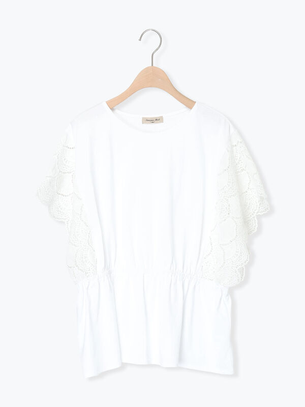 カットワーク刺繍ドッキングTシャツ（オフホワイト）｜Samansa Mos2（サマンサ モスモス）通販