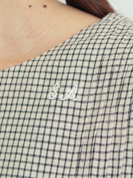 【SA刺繍】くるみボタンセーラー付け襟（オフホワイト/ベージュ/チェック）｜Samansa Mos2（サマンサ モスモス）通販