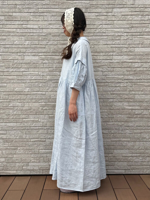 立川店/EC限定】リネンタックパフスリーブワンピース（ピンク/ミント
