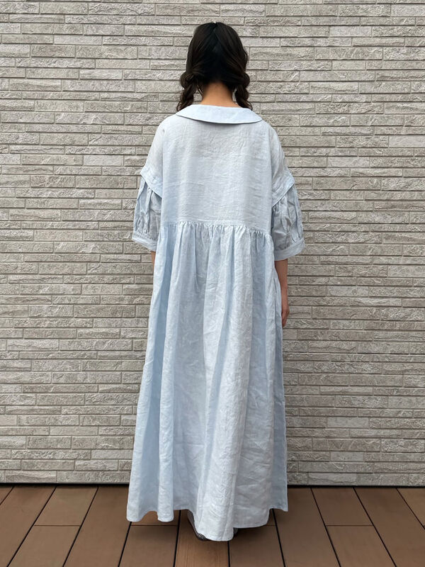 立川店/EC限定】リネンタックパフスリーブワンピース（ピンク/ミント