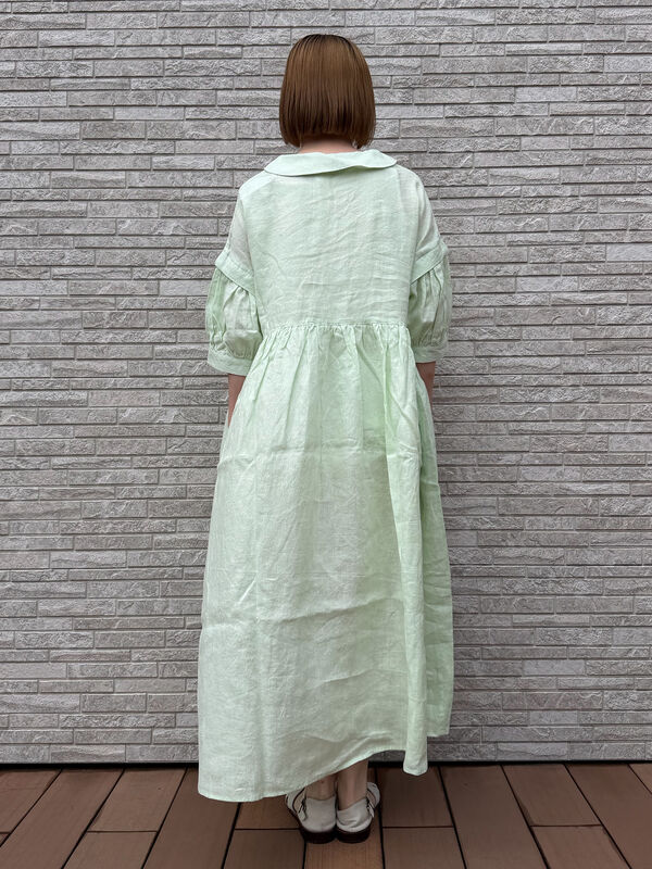 立川店/EC限定】リネンタックパフスリーブワンピース（ピンク/ミント