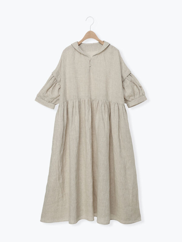 立川店/EC限定】リネンタックパフスリーブワンピース（ピンク/ミント