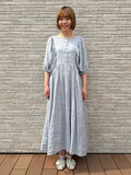 立川店/EC限定】リネンヨーク切替ギャザーワンピース