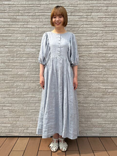 立川店/EC限定】リネンヨーク切替ギャザーワンピース