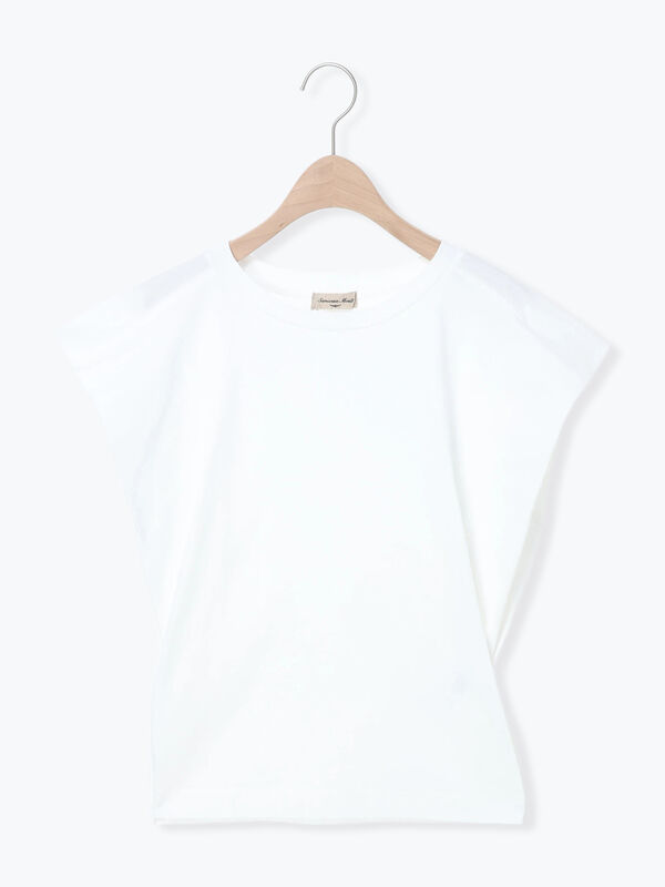 セール】 シルケット+ピグメント加工フレンチスリーブTシャツ（オフ