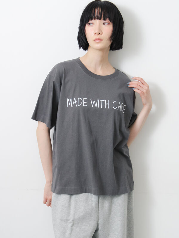 接触冷感】ロゴアソートプリントTシャツ（オフホワイト/グレー