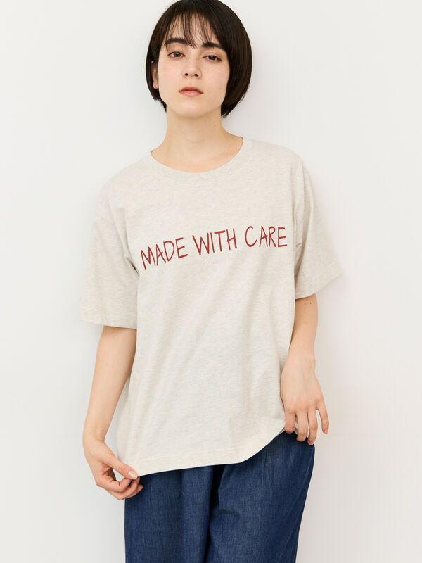 接触冷感】ロゴアソートプリントTシャツ（オフホワイト/グレー