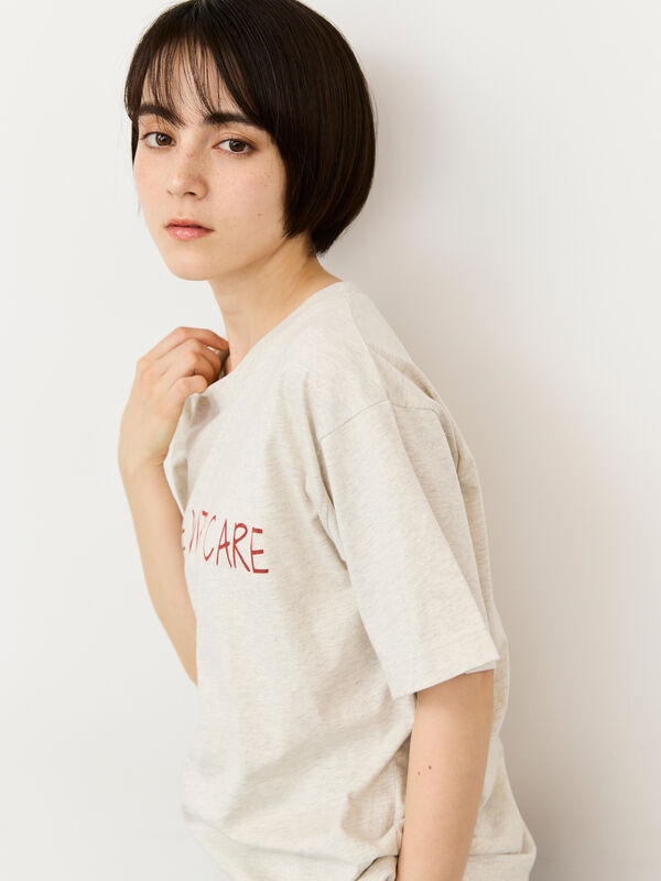 セール】 【接触冷感】ロゴアソートプリントTシャツ（オフホワイト