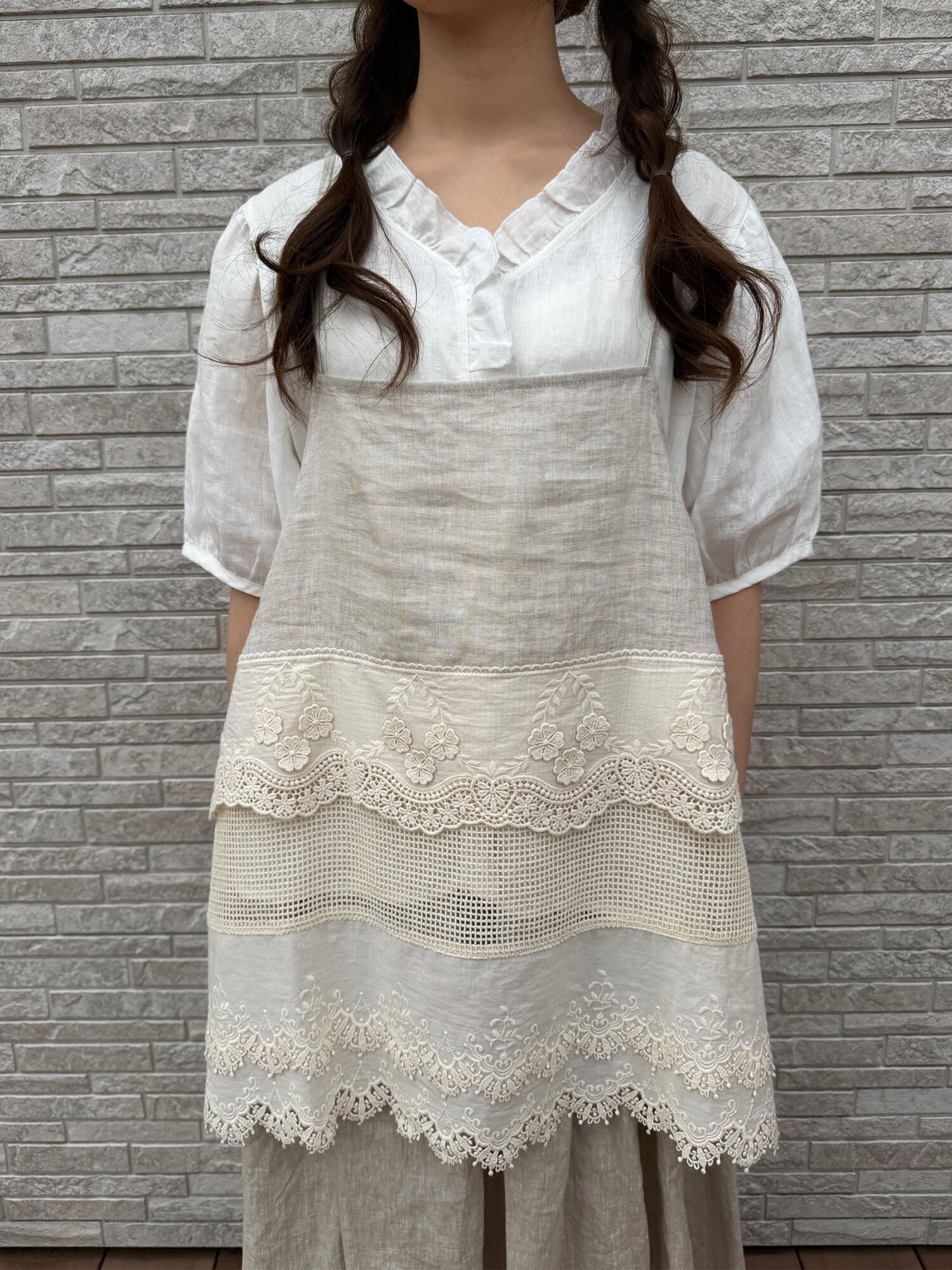 SM2 ルミネ 立川店 限定 リネンレースミルフィーユキャミブラウス キナリ 立川店/EC限定】リネンレースミルフィーユキャミブラウス（オフ
