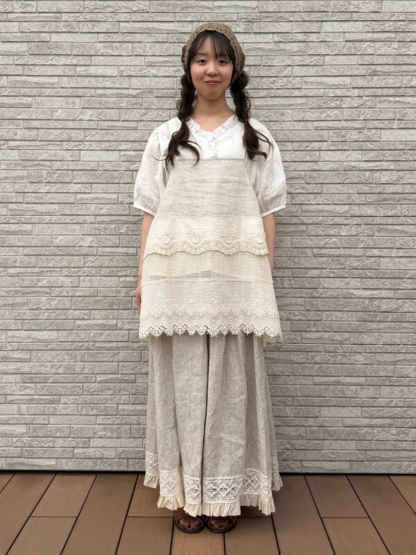 立川店/EC限定】リネンレースミルフィーユキャミブラウス（オフ