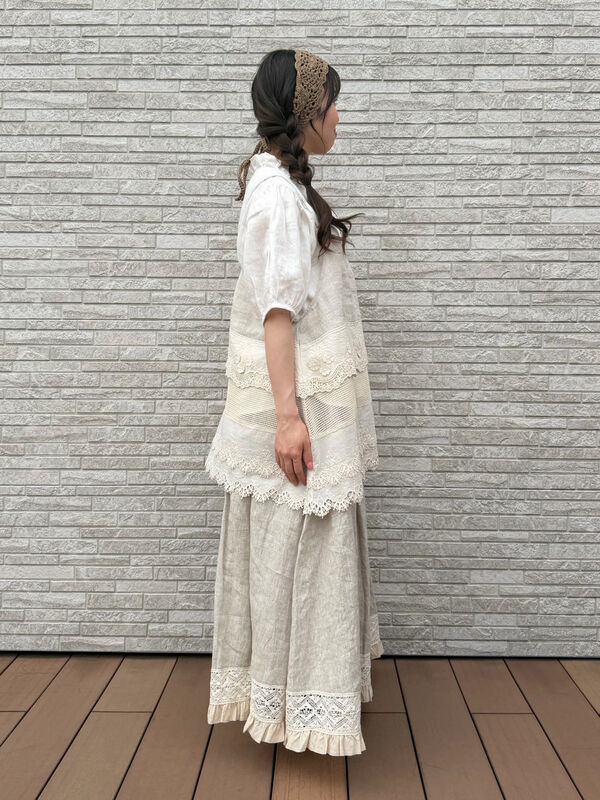 立川店/EC限定】リネンレースミルフィーユキャミブラウス（オフ