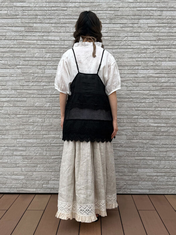 立川店/EC限定】リネンレースミルフィーユキャミブラウス（オフ