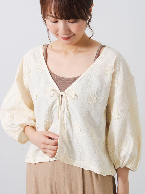 インド3D刺繍ボレロブラウス（キナリ）｜Samansa Mos2（サマンサ モスモス）通販